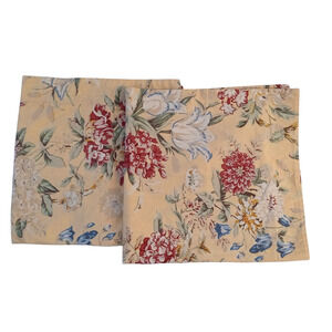 Pair Pottery Barn Elodie Euro Pillow Shams Yellow Floral